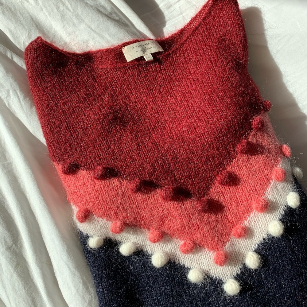 Sezane Sweater with Pom Poms